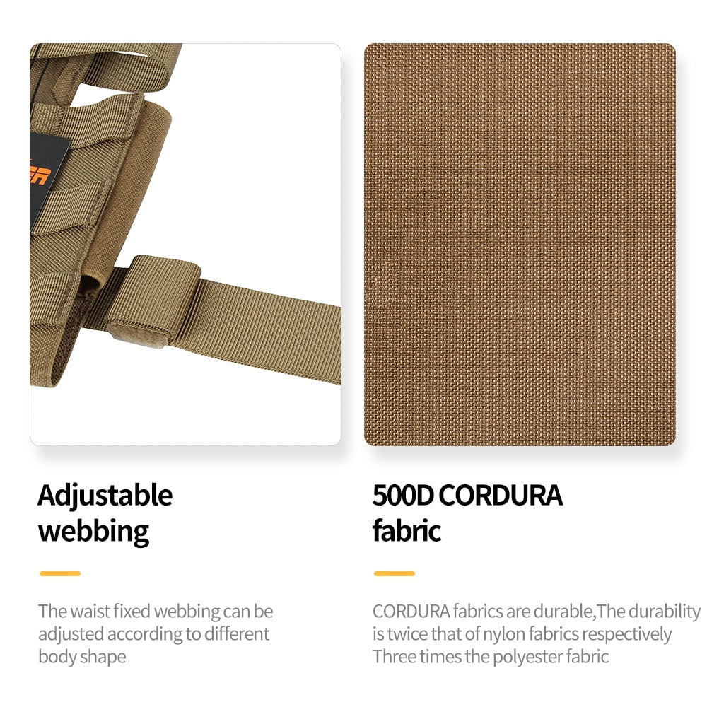 Tactical MOLLE Plate Carrier Vest for Airsoft.