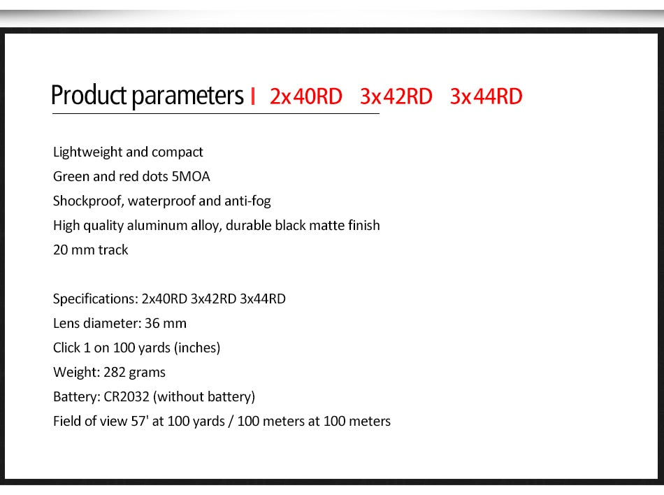 DIANA Red/Green Dot Tactical Riflescope Fit 11/20mm Rail - Tactical Gear Direct