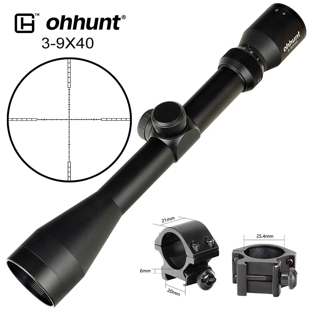 ohhunt 3-9X40 Riflescope + Scope Mounts - Tactical Gear Direct