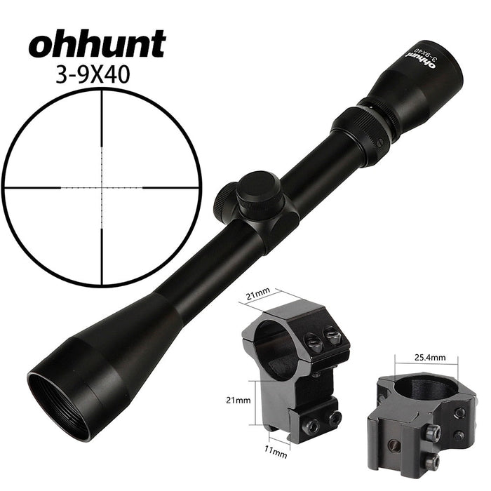 ohhunt 3-9X40 Riflescope + Scope Mounts.