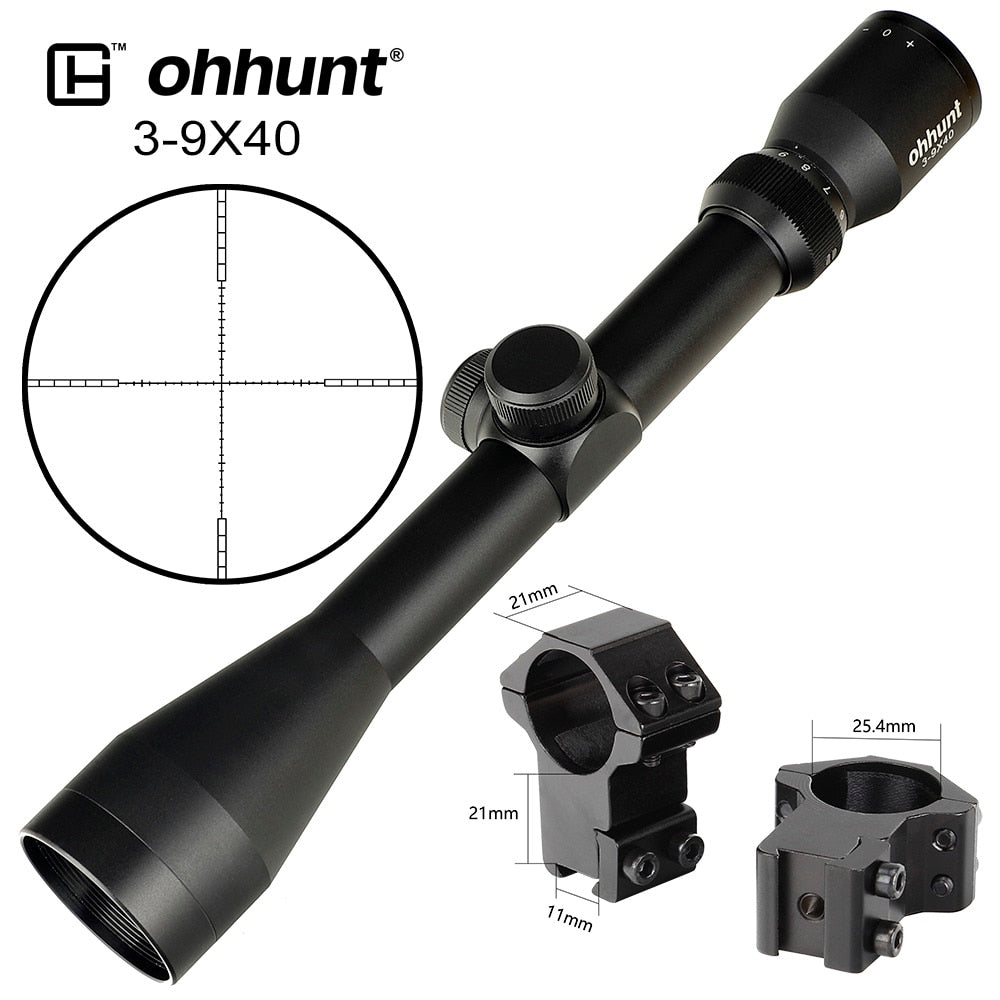 ohhunt 3-9X40 Riflescope + Scope Mounts - Tactical Gear Direct