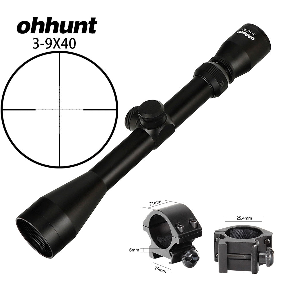 ohhunt 3-9X40 Riflescope + Scope Mounts.
