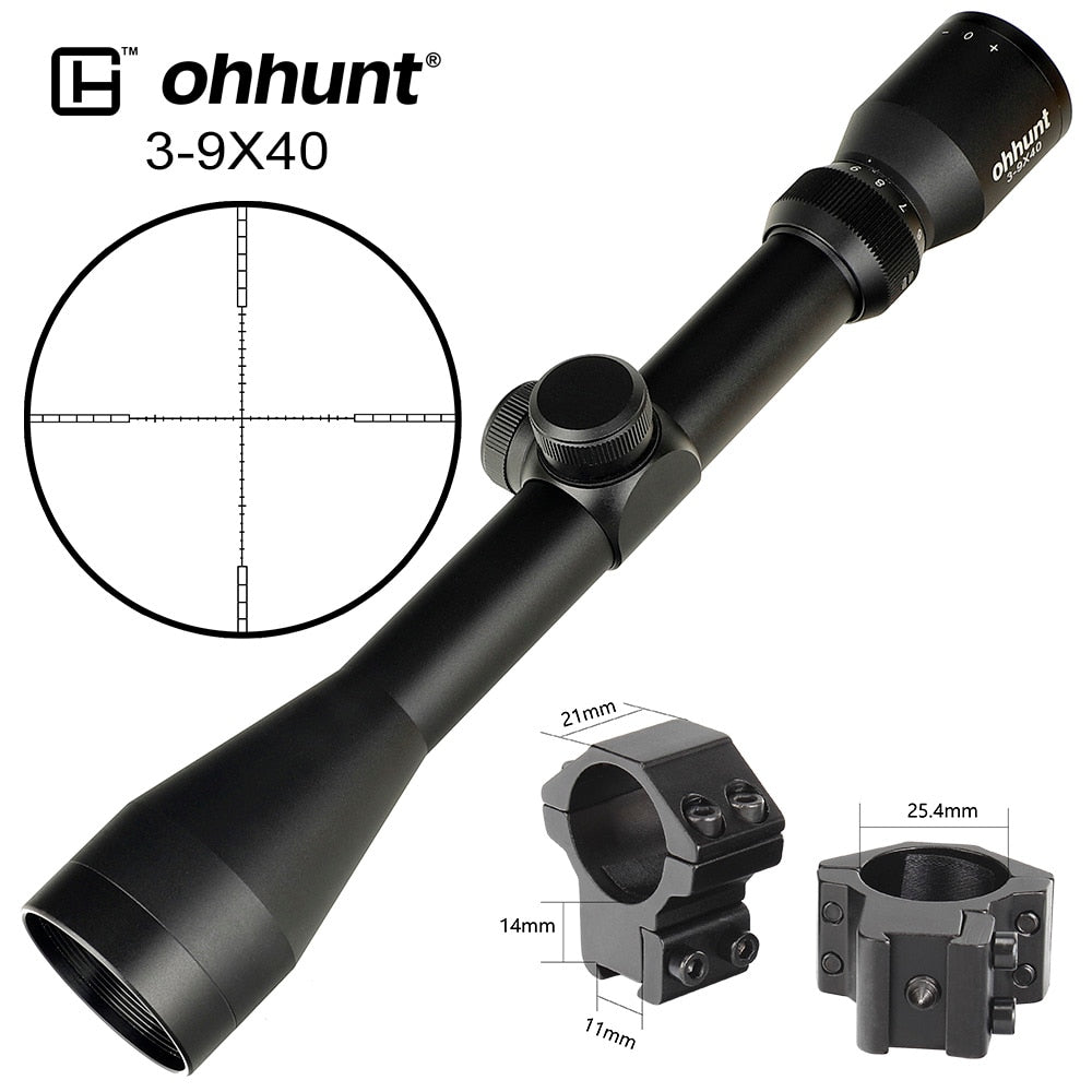 ohhunt 3-9X40 Riflescope + Scope Mounts.